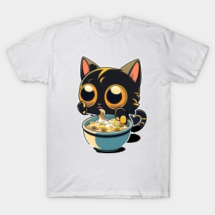 I Just Really Love Ramen - Black Cat Anime Kawaii japanese T-Shirt